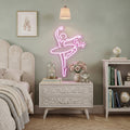 Personalized Ballet Neon Sign Custom Ballerina LED Light, Pink Dance Studio Deco