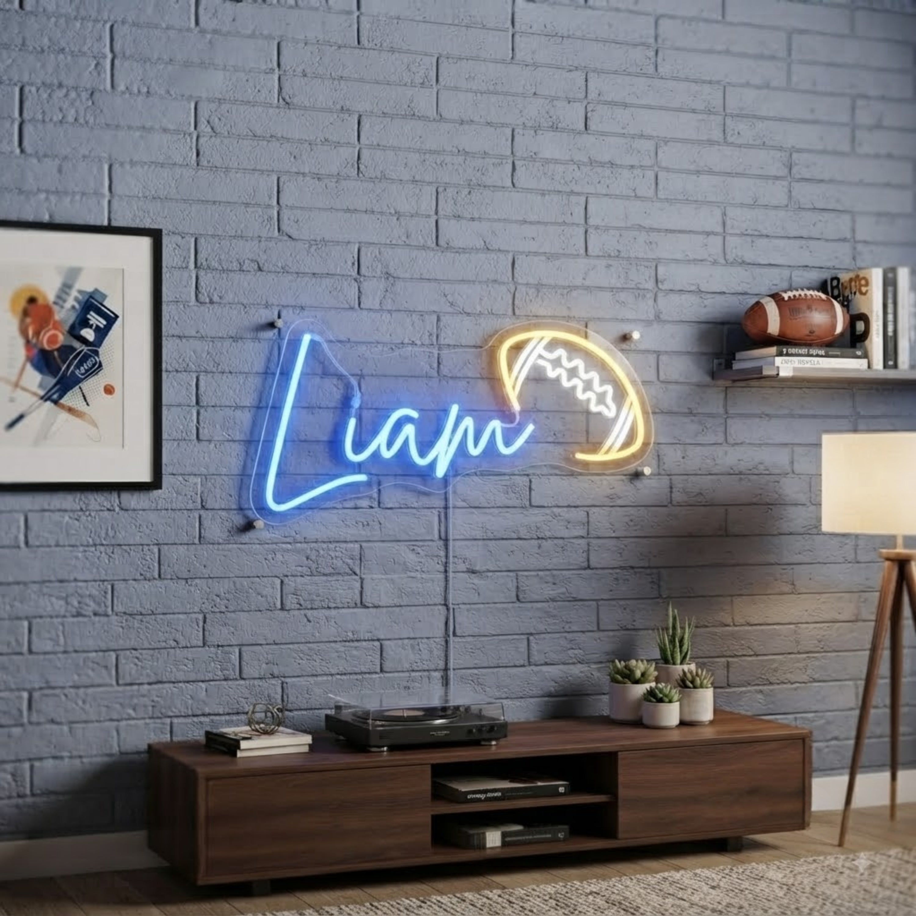 Custom Rugby Neon Sign with Name Personalized LED Rugby Light, Sports Room Decor