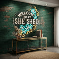Welcome To My She Shed Neon Sign Floral LED Light, She Shed Wall Decor, Women s